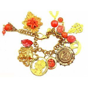 Sugar Gay Isber Jewelry Collection Handmade Upcycle Vintage Charms Bracelet Gift